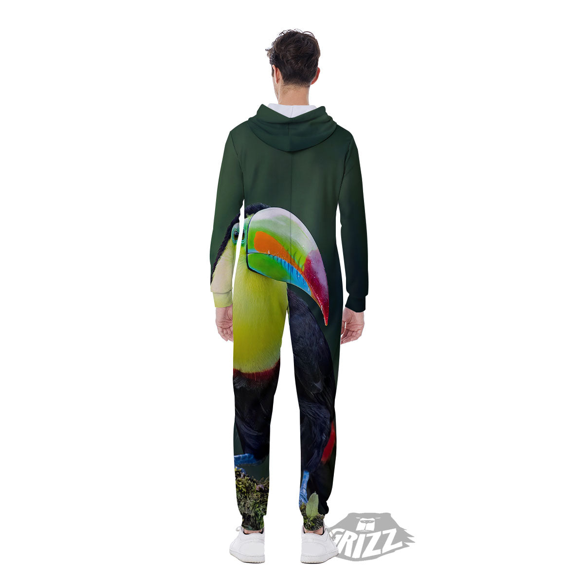 Keel-Billed Toucan Print Men's Jumpsuit-grizzshop