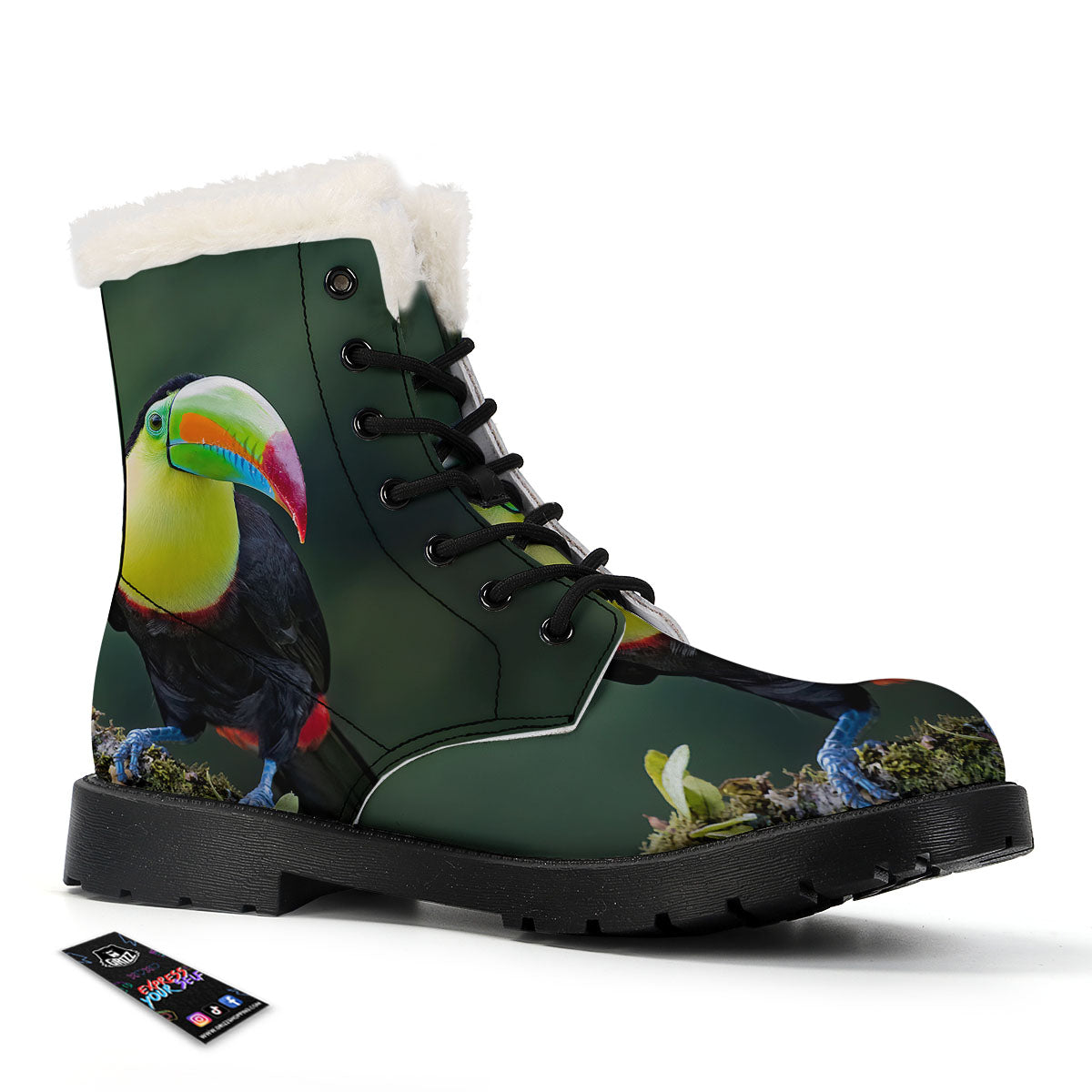 Keel-Billed Toucan Print Winter Boots-grizzshop