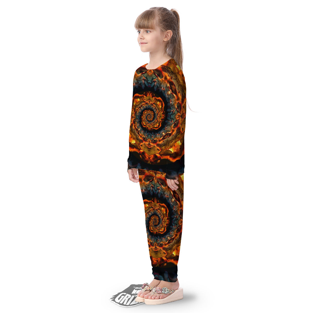 Keleidoscope Lava Texture Print Kid's Pajamas-grizzshop