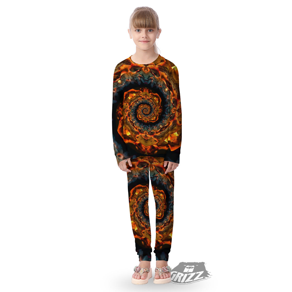 Keleidoscope Lava Texture Print Kid's Pajamas-grizzshop