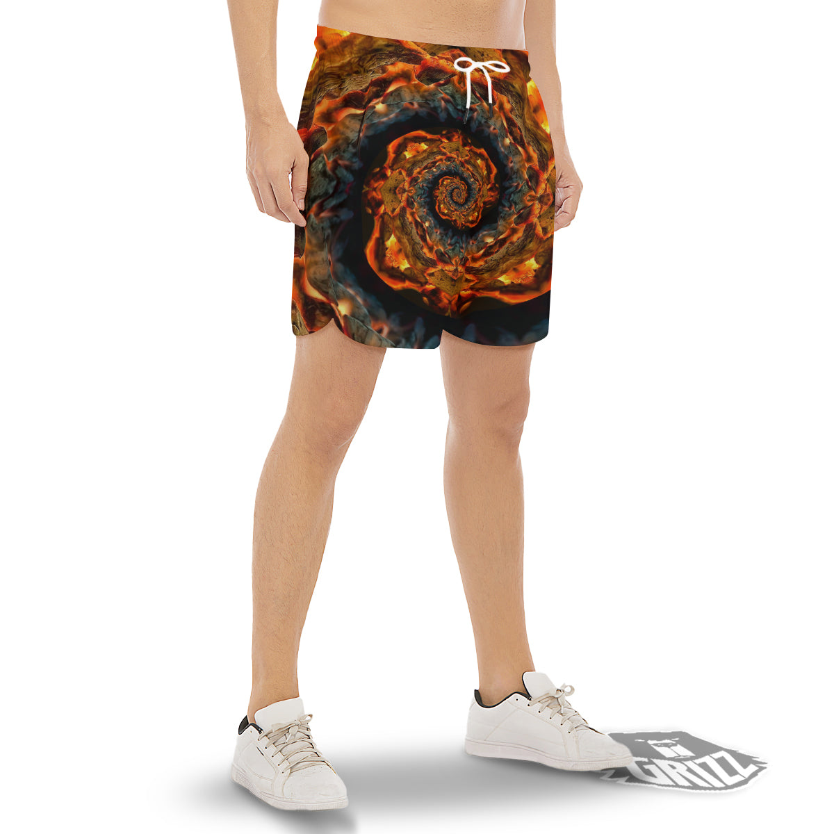 Keleidoscope Lava Texture Print Men's Gym Shorts-grizzshop