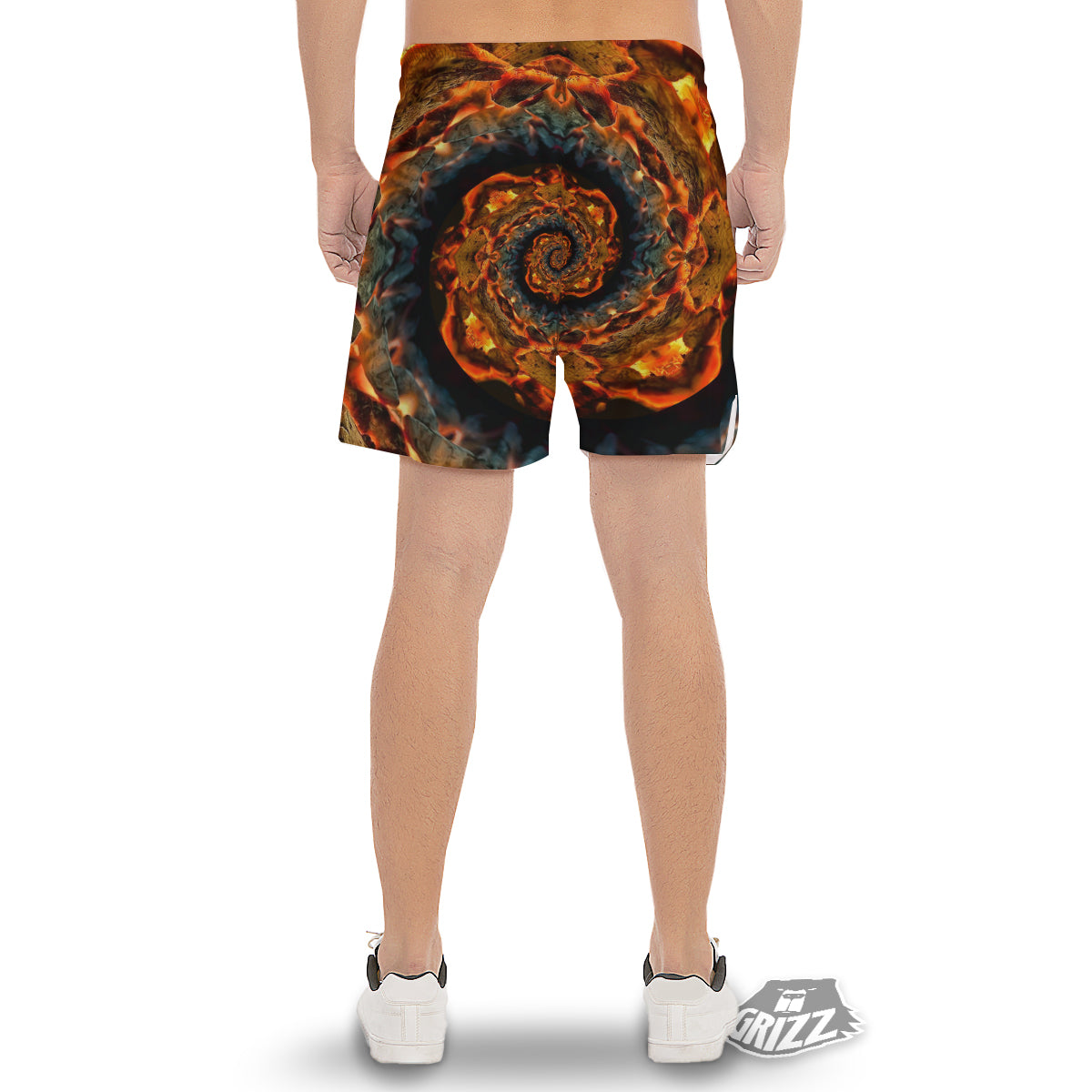 Keleidoscope Lava Texture Print Men's Gym Shorts-grizzshop