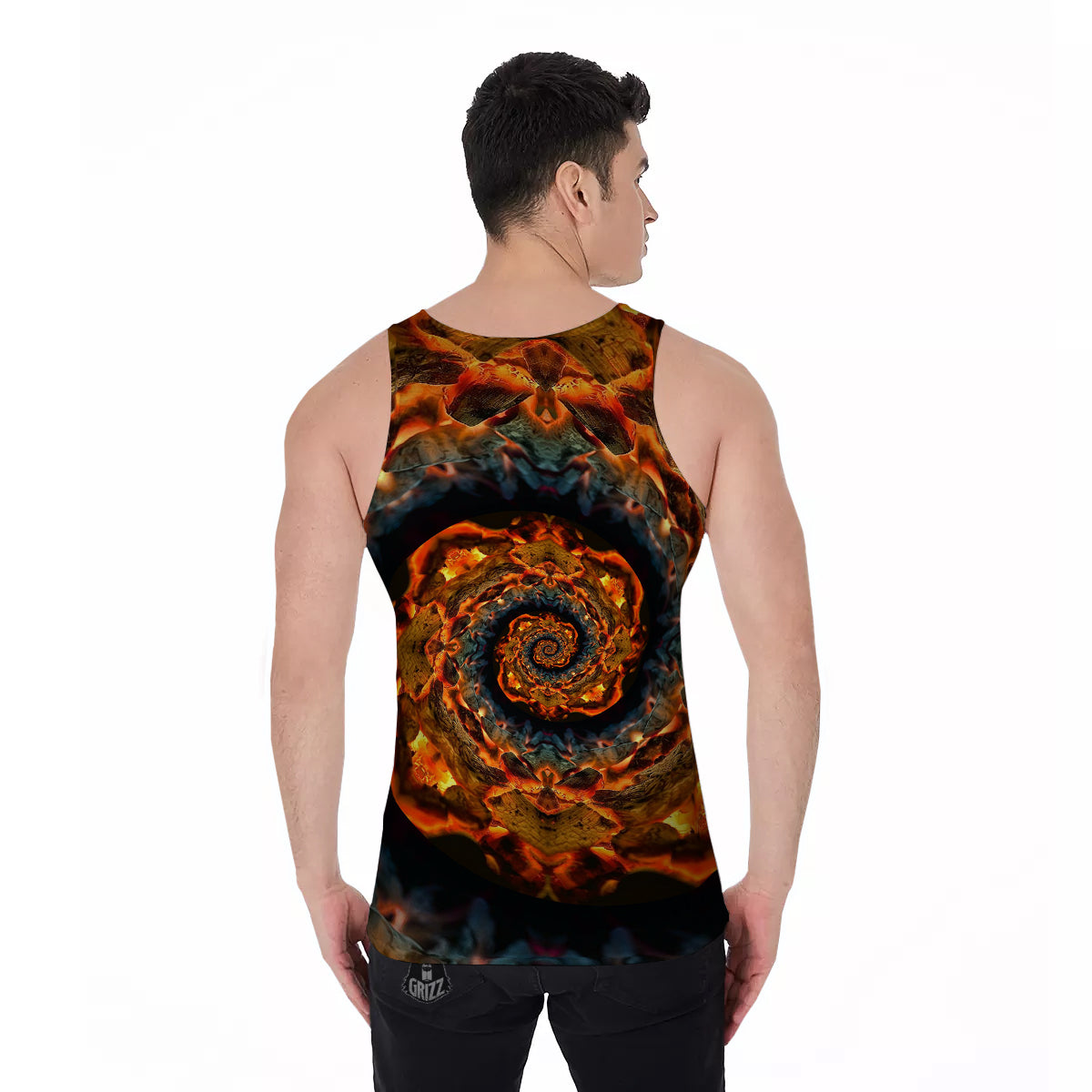 Keleidoscope Lava Texture Print Men's Tank Top-grizzshop