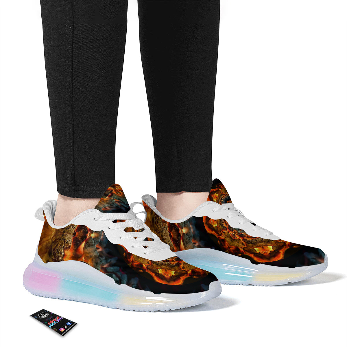 Keleidoscope Lava Texture Print Running Sneakers-grizzshop