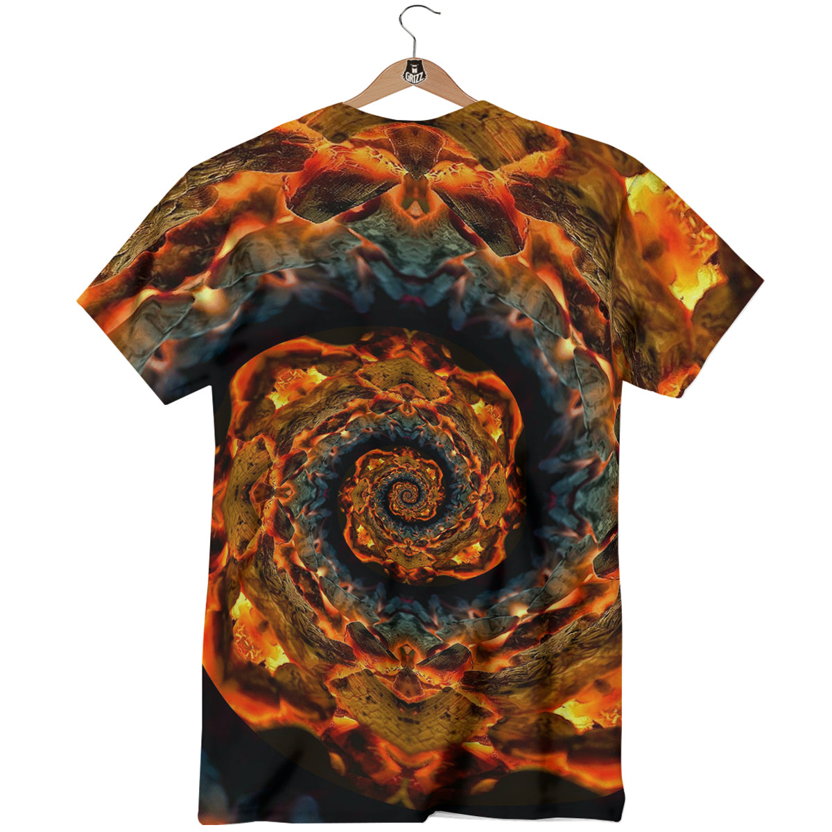 Keleidoscope Lava Texture Print T-Shirt-grizzshop