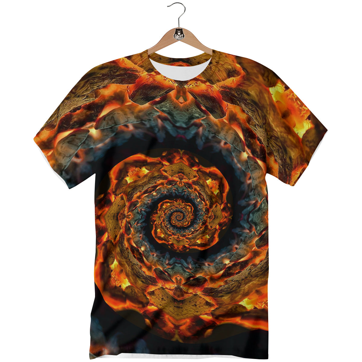 Keleidoscope Lava Texture Print T-Shirt-grizzshop