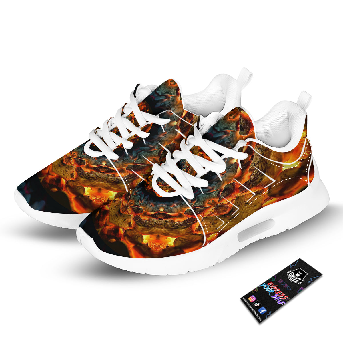 Keleidoscope Lava Texture Print Tennis Shoes-grizzshop