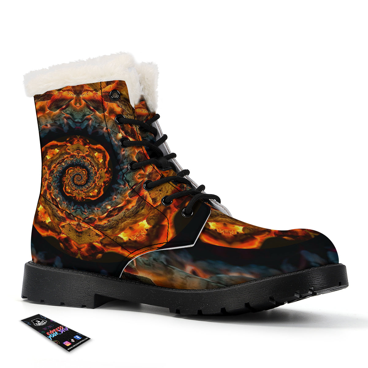 Keleidoscope Lava Texture Print Winter Boots-grizzshop