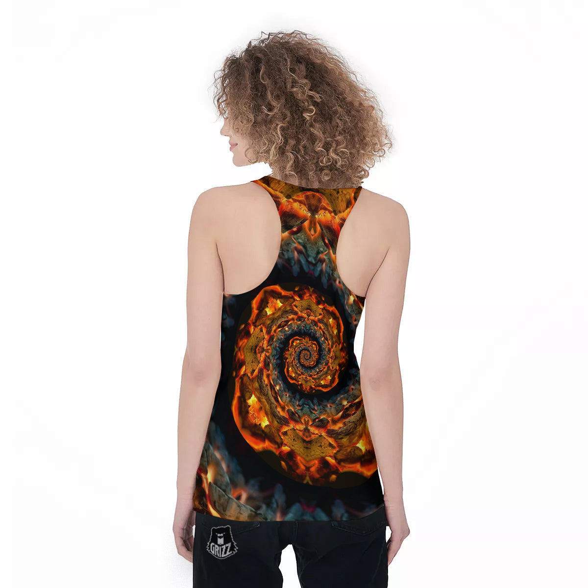 Keleidoscope Lava Texture Print Women's Racerback Tank Top-grizzshop
