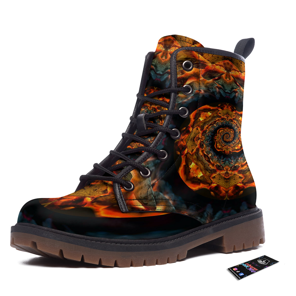 Keleidoscope Lava Texture Print Work Boots-grizzshop