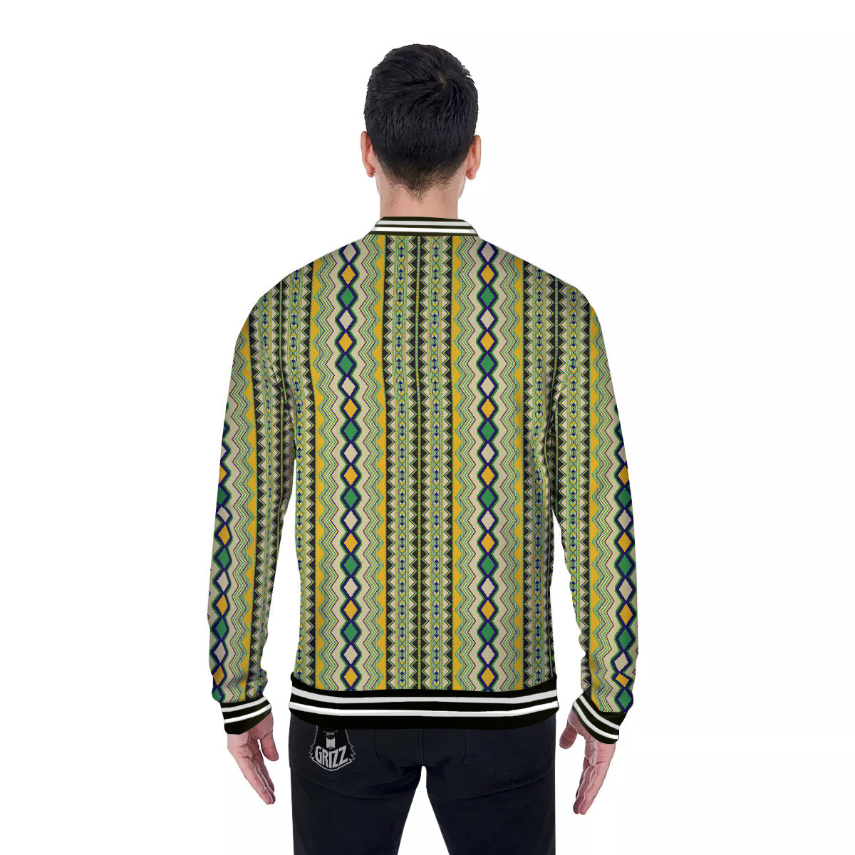 Kente African Print Pattern Baseball Jacket-grizzshop