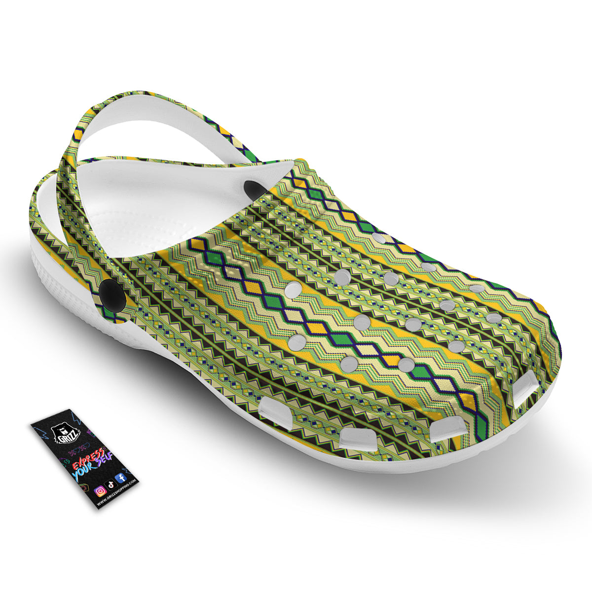 Kente African Print Pattern Clog-grizzshop