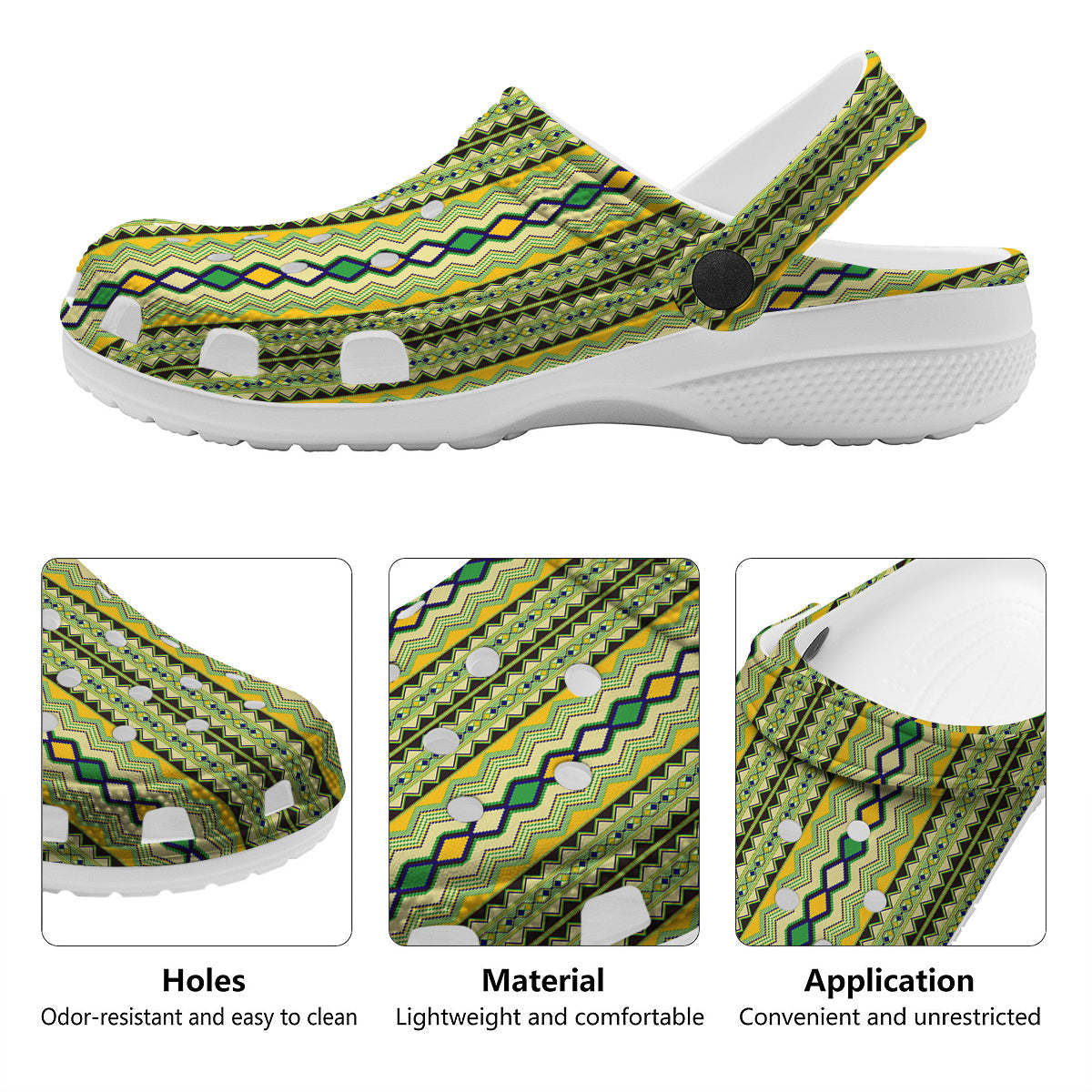 Kente African Print Pattern Clog-grizzshop