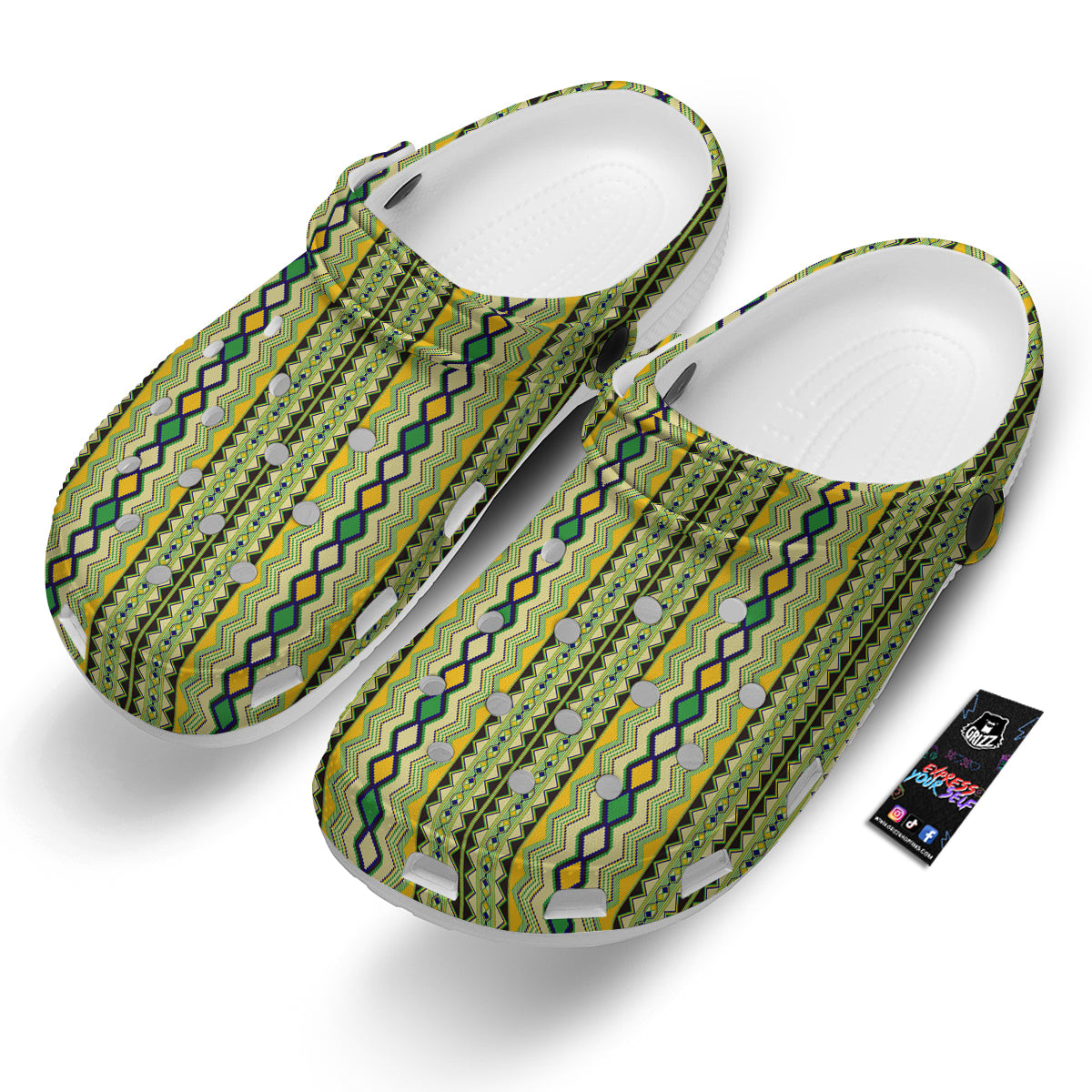 Kente African Print Pattern Leather Tote Bag