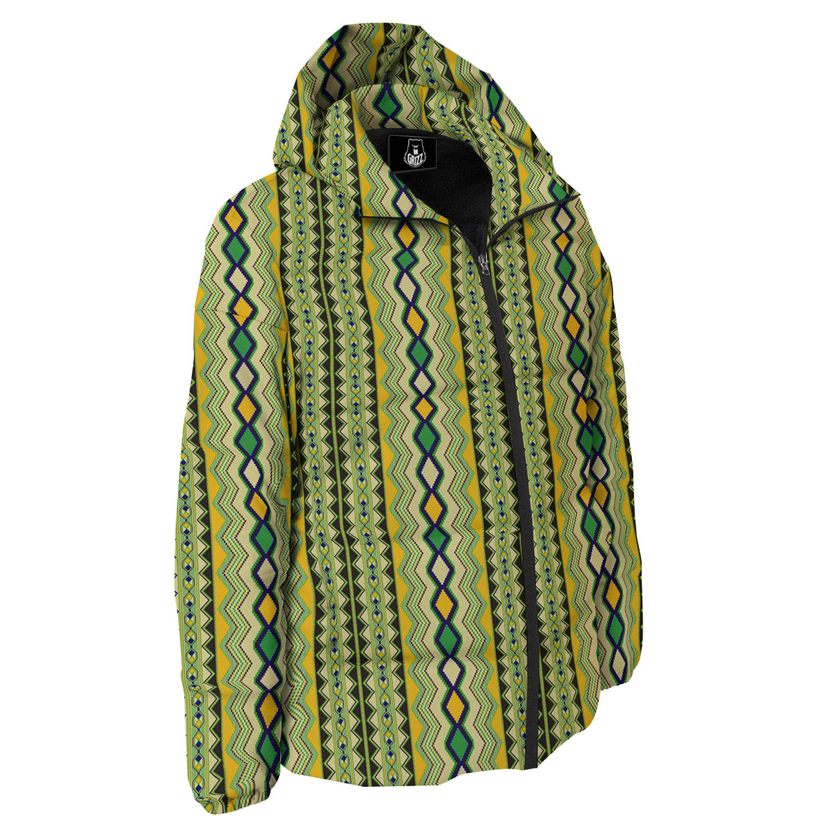 Kente African Print Pattern Down Jacket-grizzshop