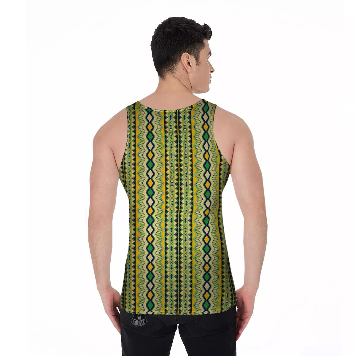 Kente African Print Pattern Men's Tank Top-grizzshop