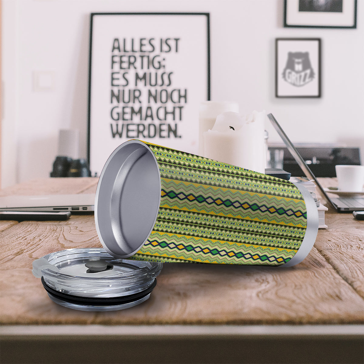 Kente African Print Pattern Tumbler-grizzshop