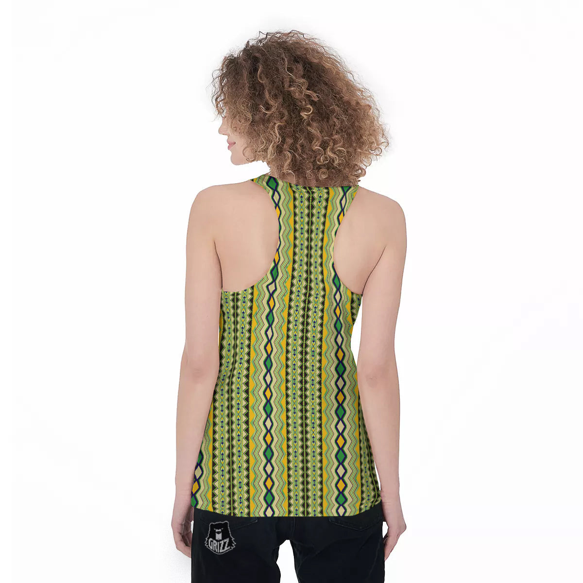 Kente African Print Pattern Women's Racerback Tank Top-grizzshop