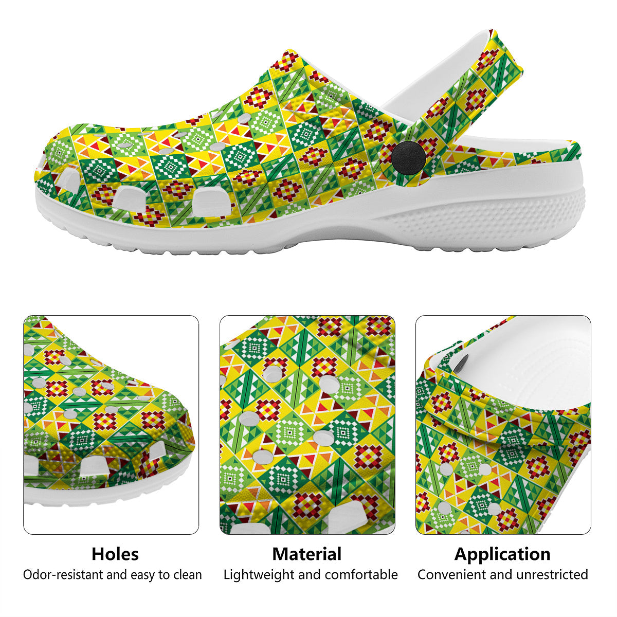 Kente Asante Print Pattern Clog-grizzshop
