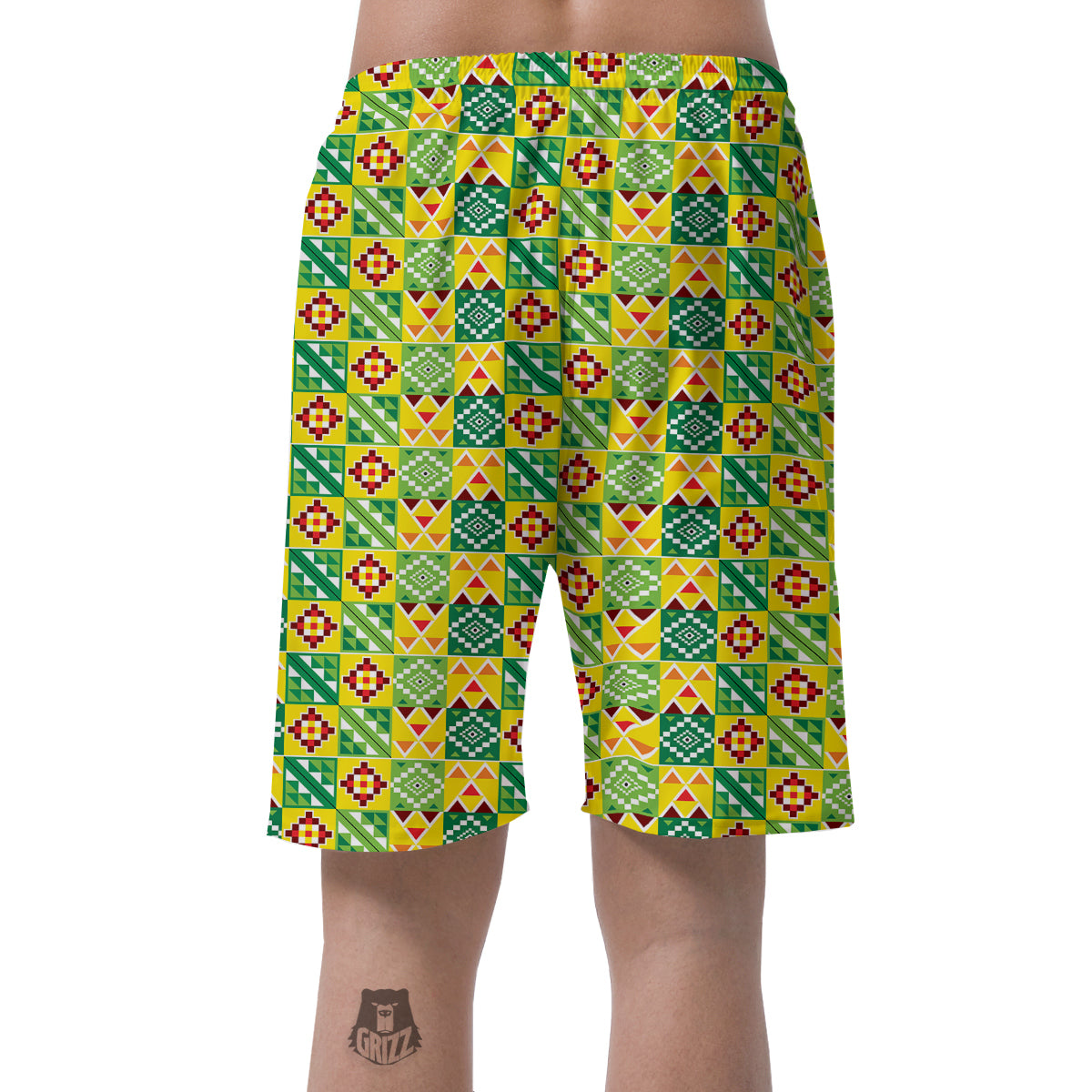 Kente Asante Print Pattern Men's Shorts-grizzshop