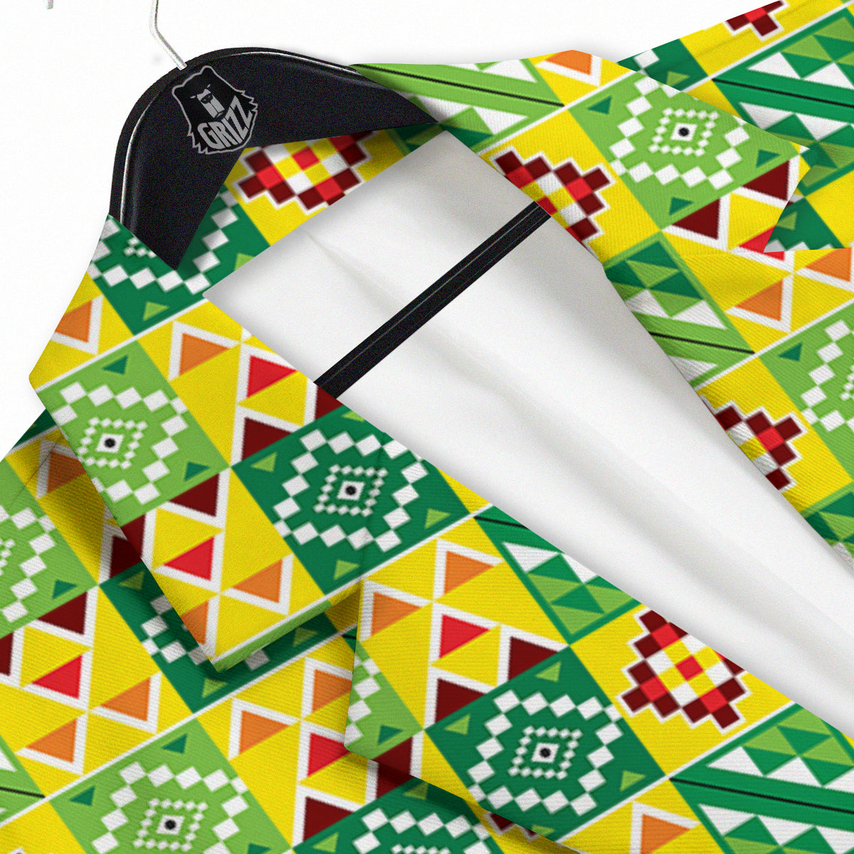Kente Asante Print Pattern Men's Sport Coat-grizzshop