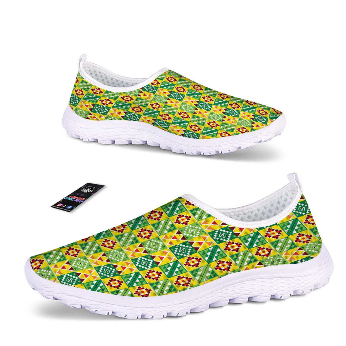 Kente Asante Print Pattern Nurse Shoes-grizzshop