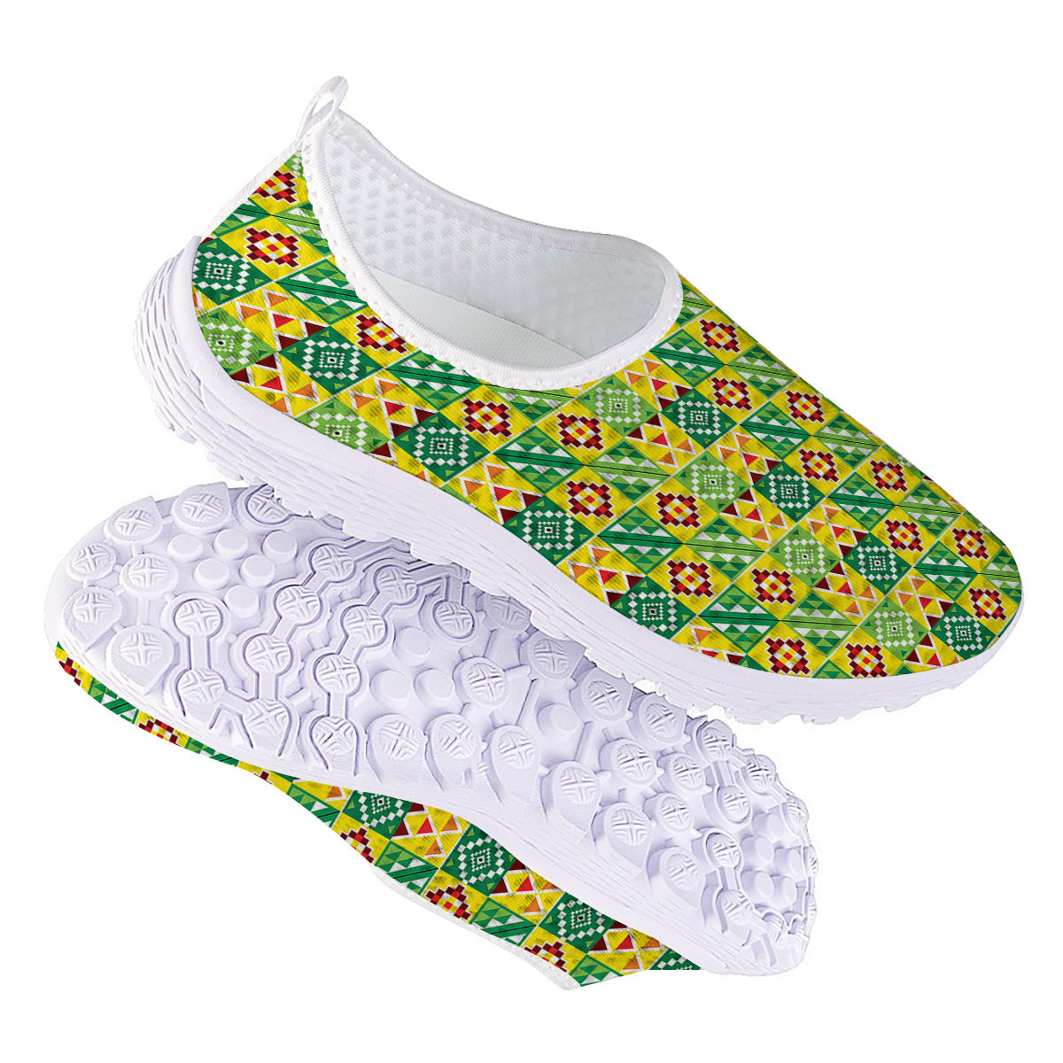 Kente Asante Print Pattern Nurse Shoes-grizzshop