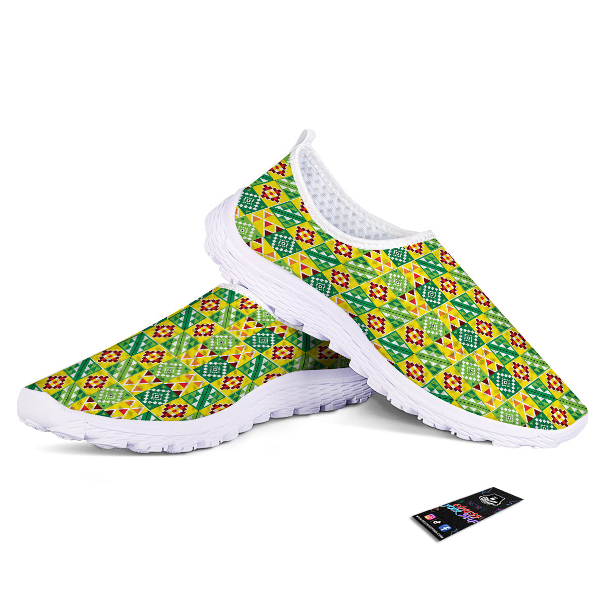 Kente Asante Print Pattern Nurse Shoes-grizzshop