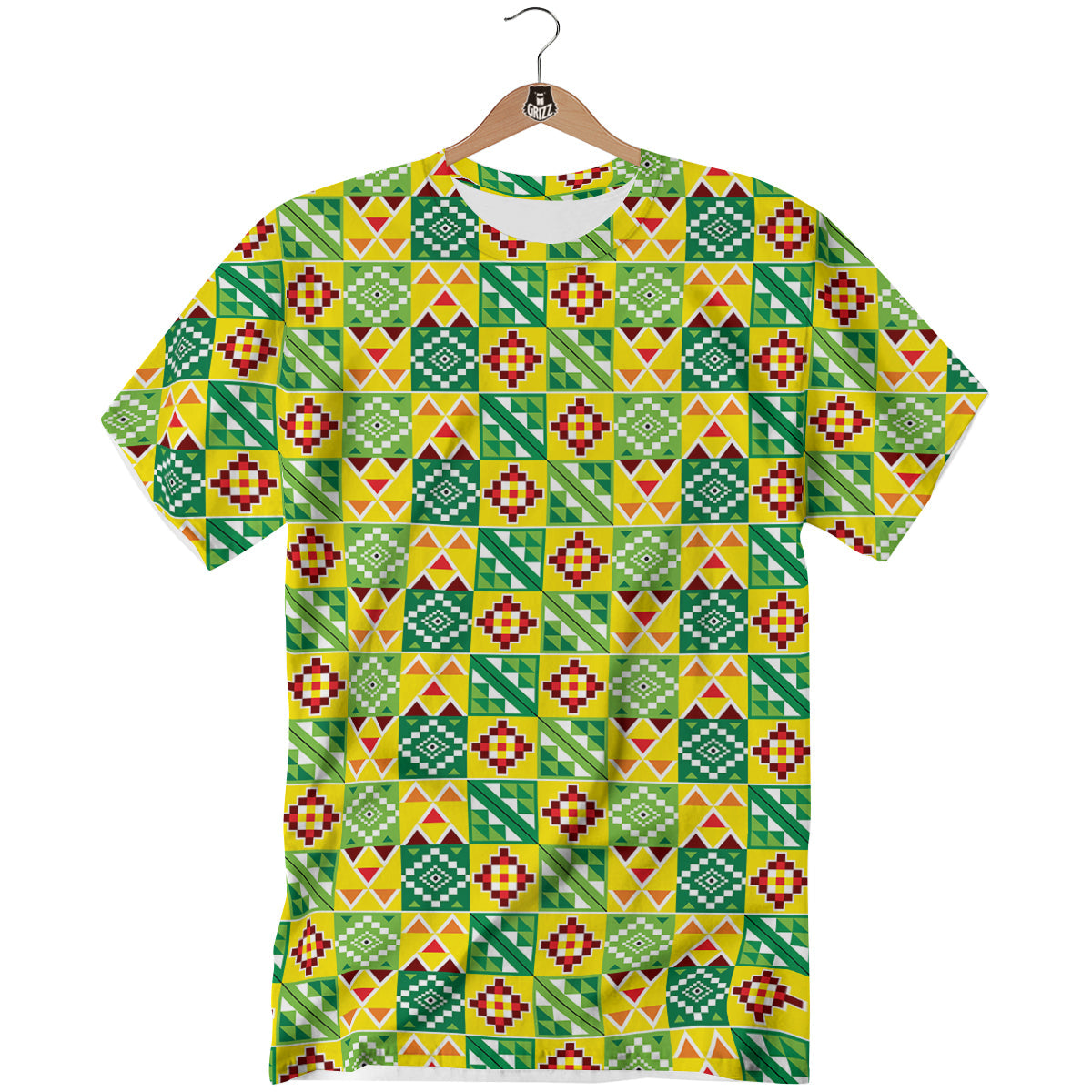 Kente Asante Print Pattern T-Shirt-grizzshop