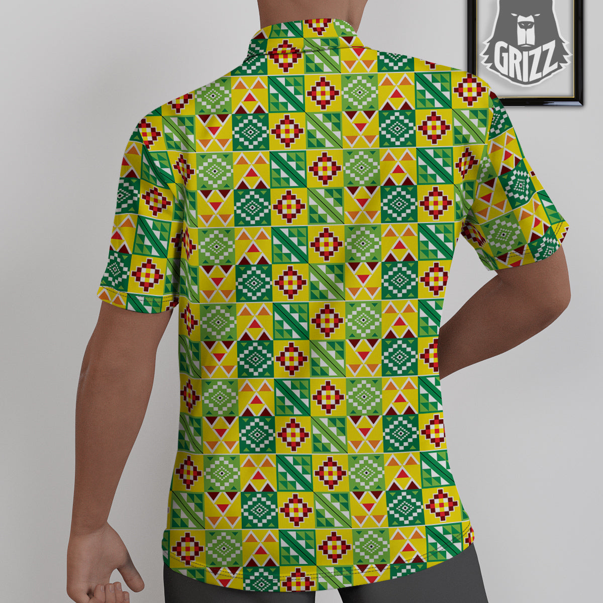 Kente Asante Print Pattern Untucked Shirts-grizzshop