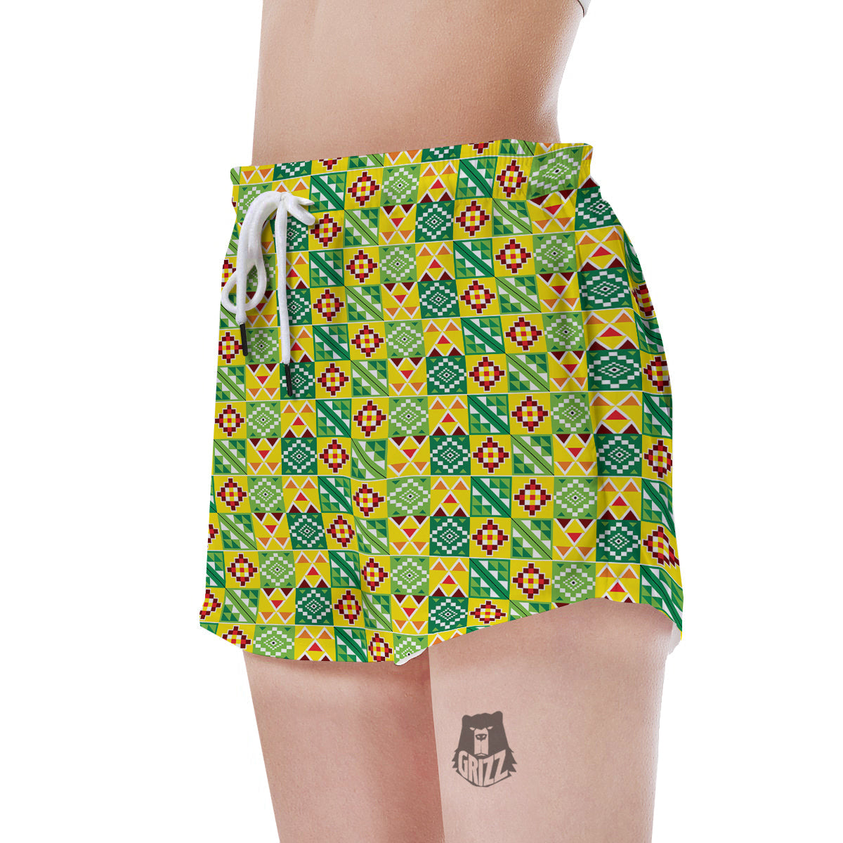 Kente Asante Print Pattern Women's Shorts-grizzshop