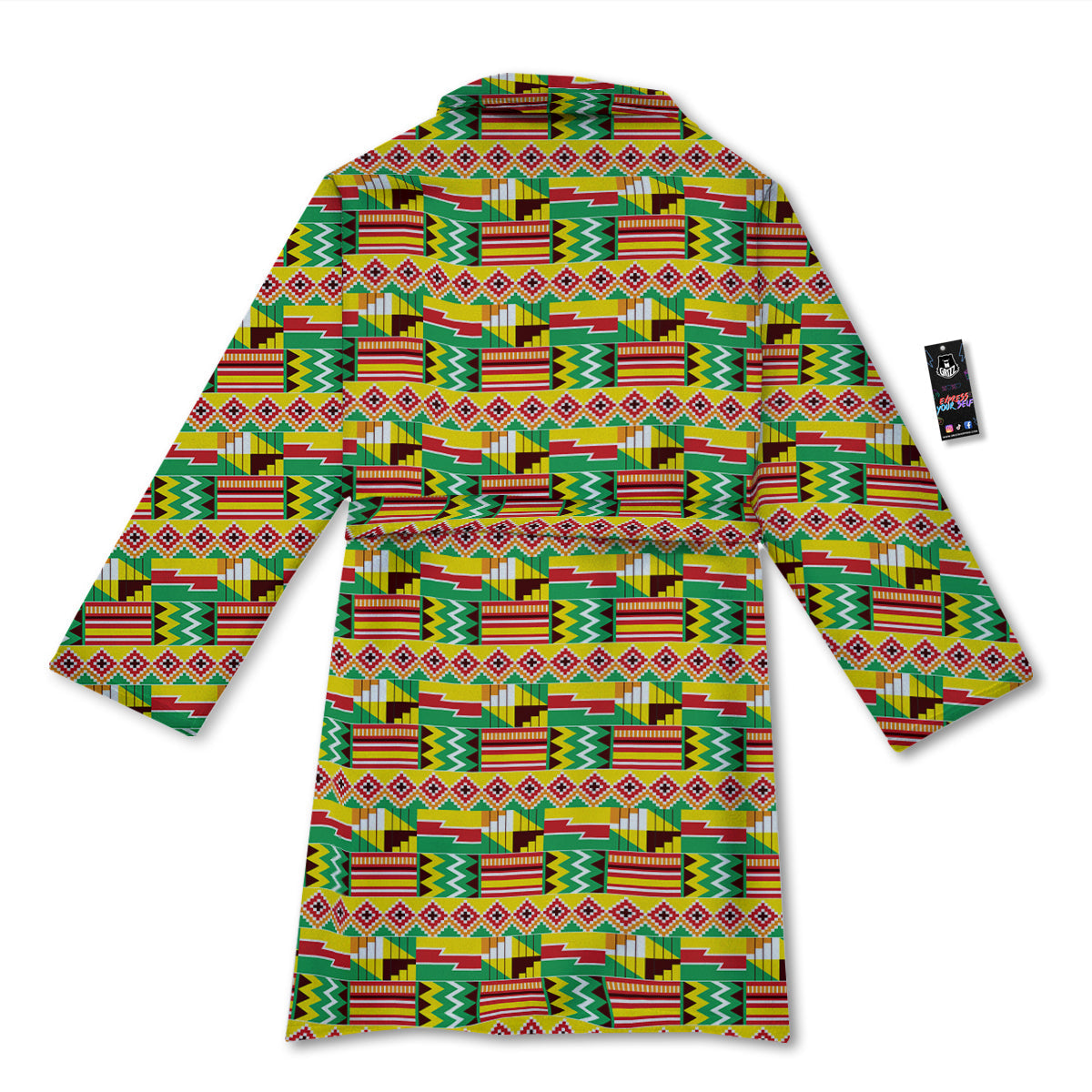 Kente Ashanti Print Pattern Bathrobe-grizzshop