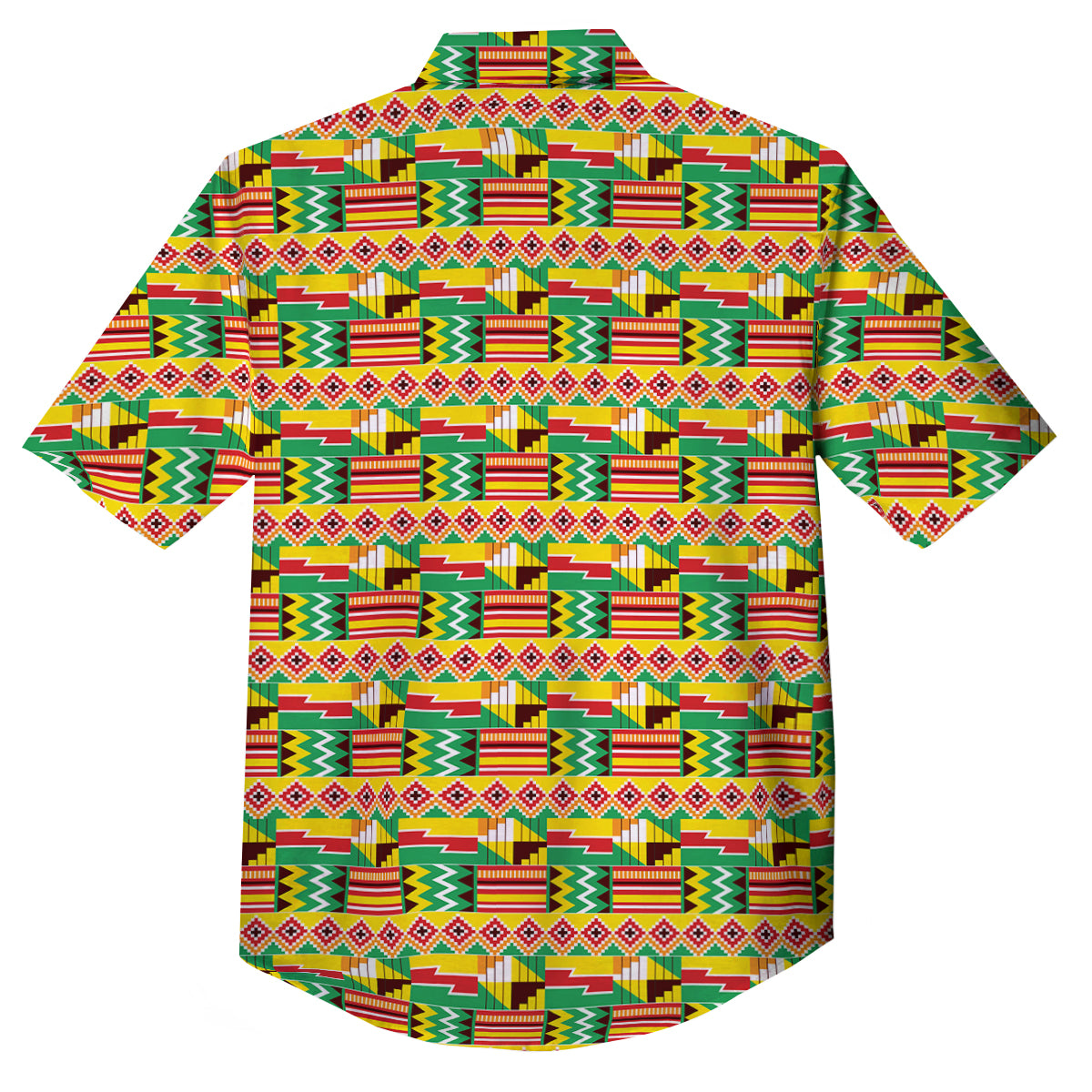 Kente Ashanti Print Pattern Button Up Shirt-grizzshop