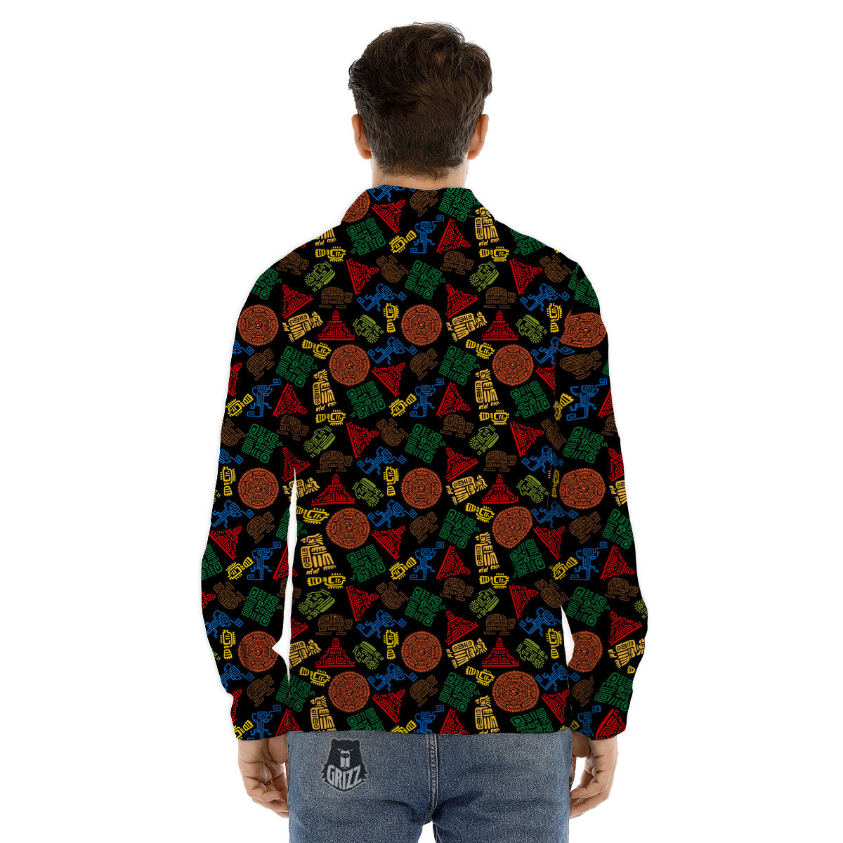 Kente Ashanti Print Pattern Men's Dress Shirts-grizzshop