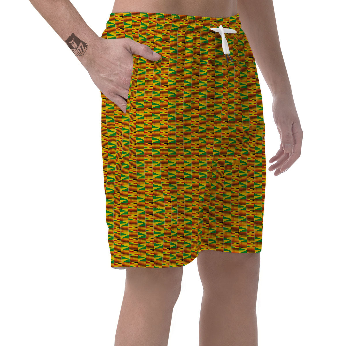 Kente Bonwire Print Pattern Men's Shorts-grizzshop