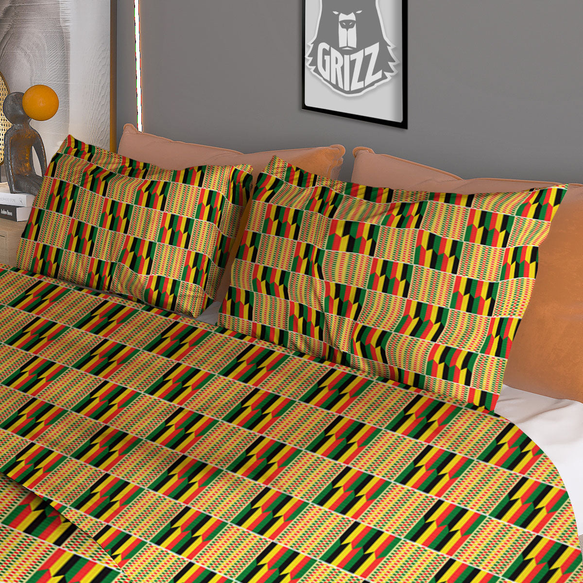 Kente Ethnic Print Pattern Duvet Cover Bedding Set