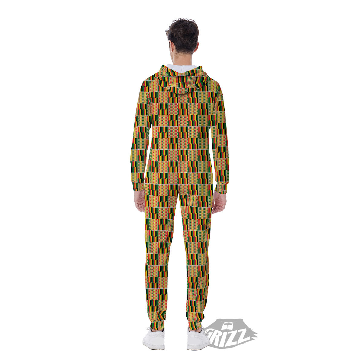 Kente Ethnic Print Pattern Men's Jumpsuit-grizzshop