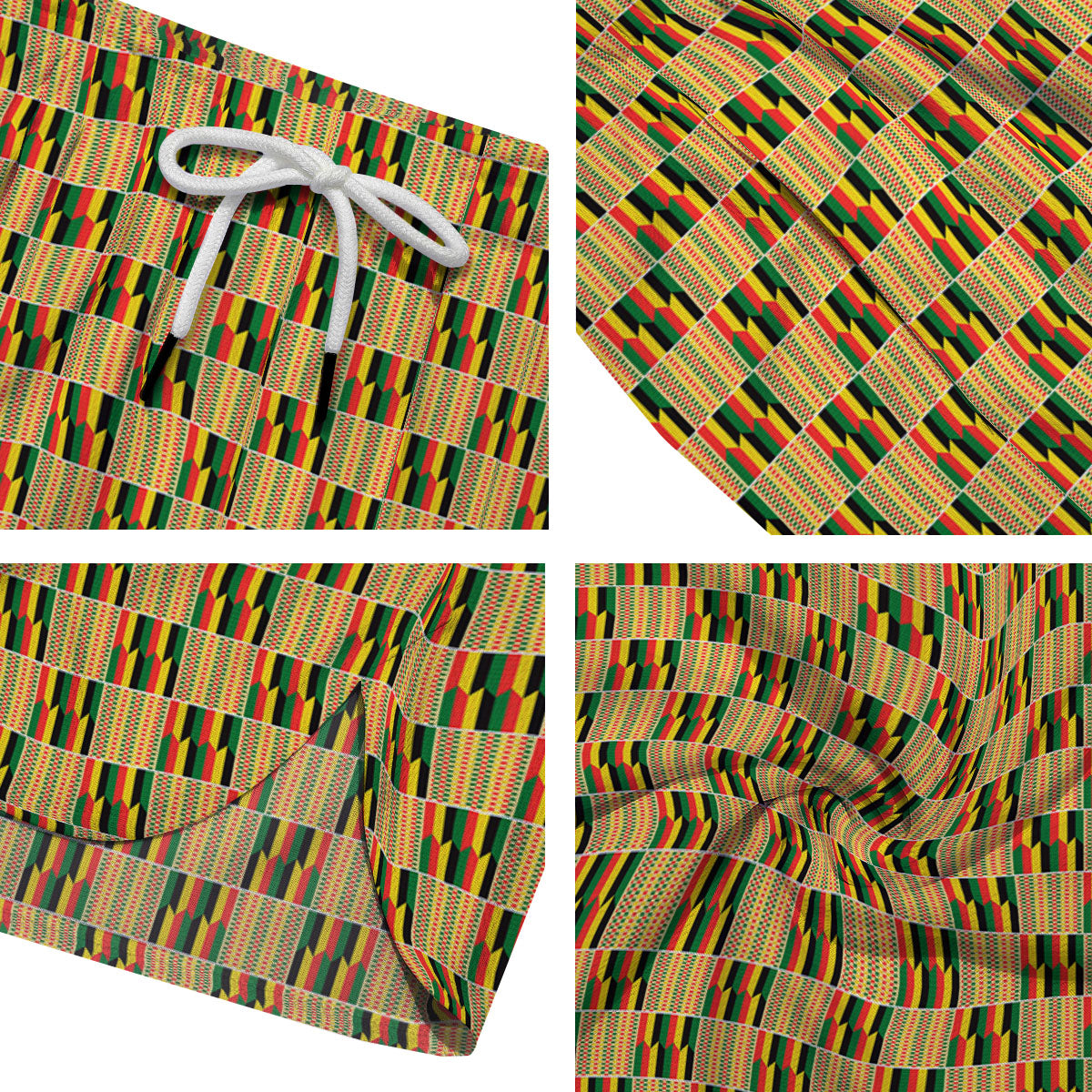 Kente Ethnic Print Pattern Men's Running Shorts-grizzshop