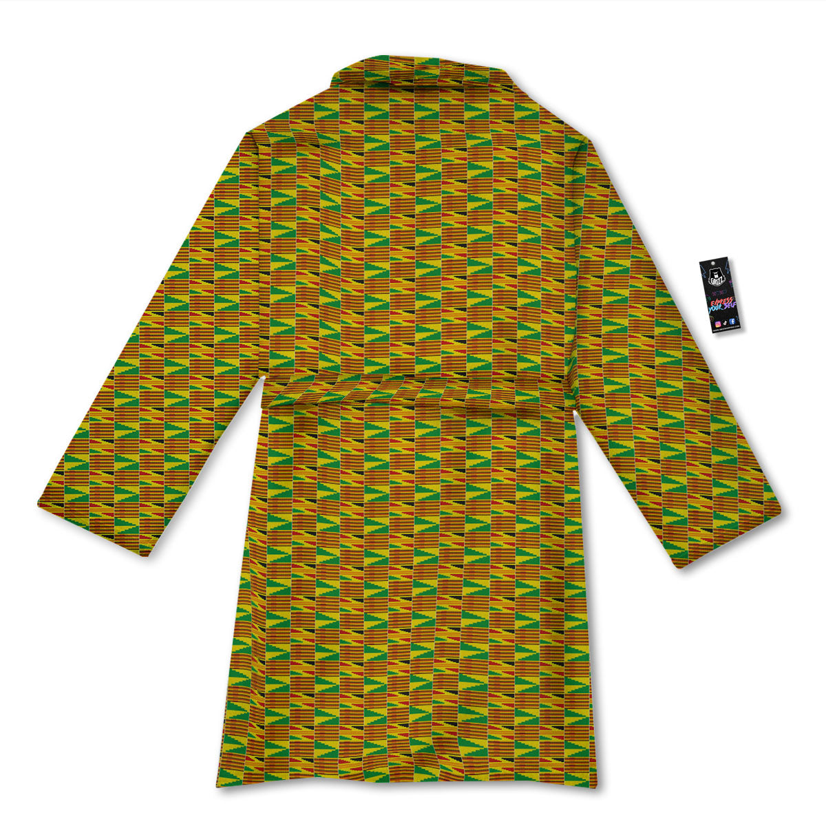 Kente Ghana Print Pattern Bathrobe-grizzshop