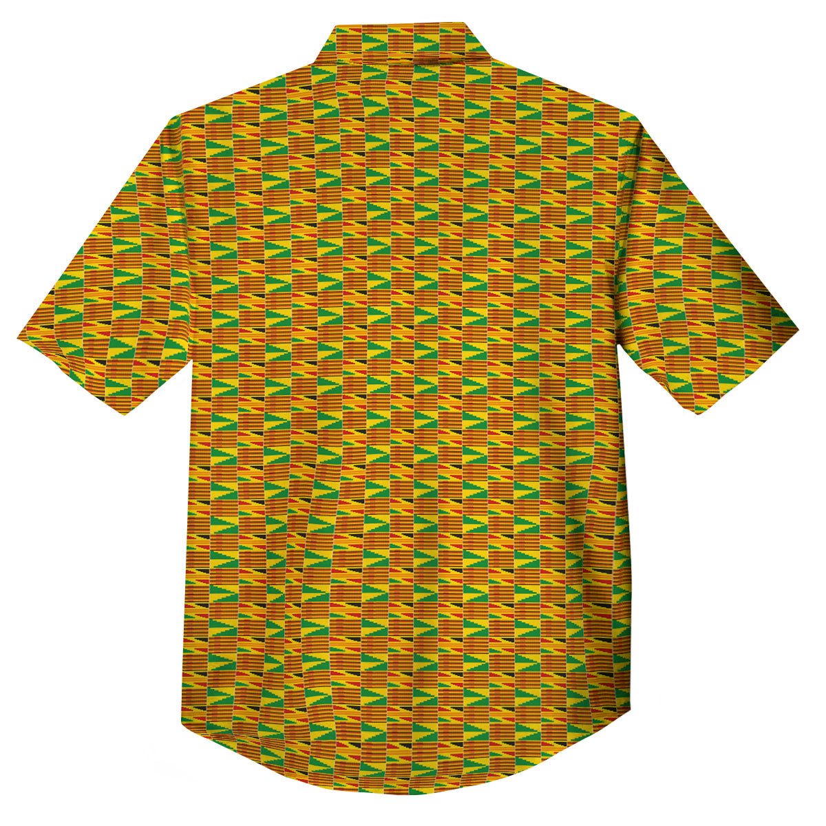 Kente Ghana Print Pattern Button Up Shirt-grizzshop