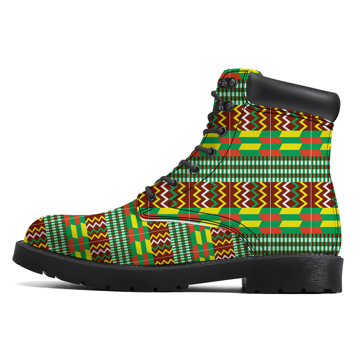 Kente Tribal West African Print Pattern Boots-grizzshop