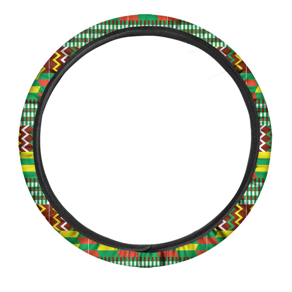 Kente Tribal West African Print Pattern Car Steering Wheel Cover-grizzshop