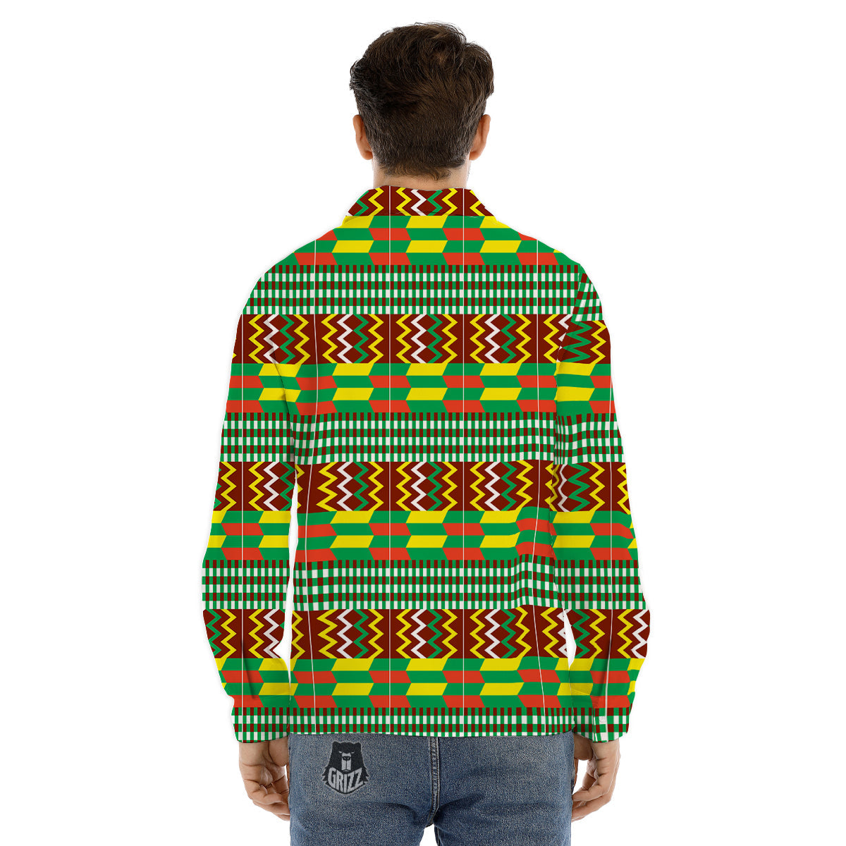 Kente Tribal West African Print Pattern Men's Dress Shirts-grizzshop