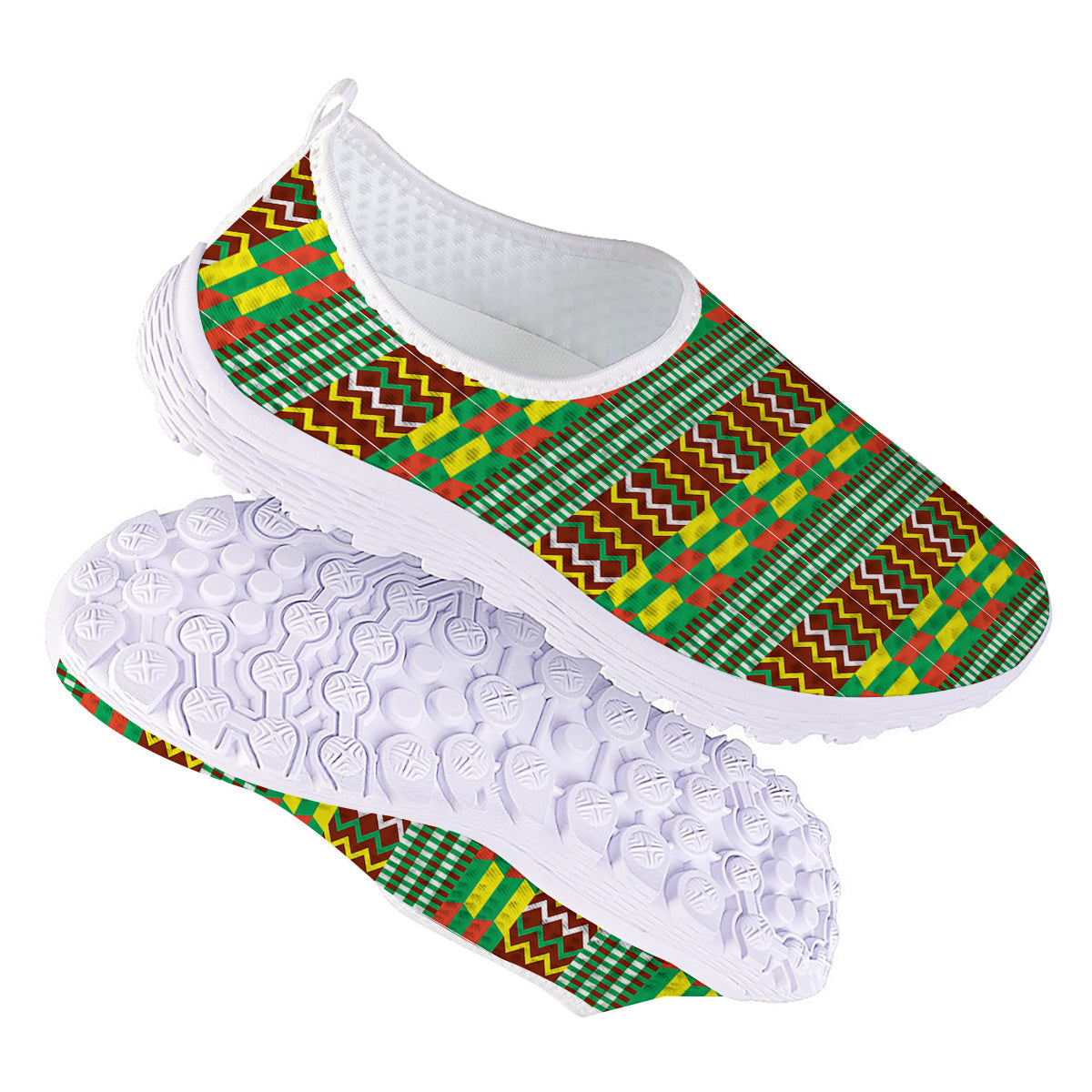 Kente Tribal West African Print Pattern Nurse Shoes-grizzshop