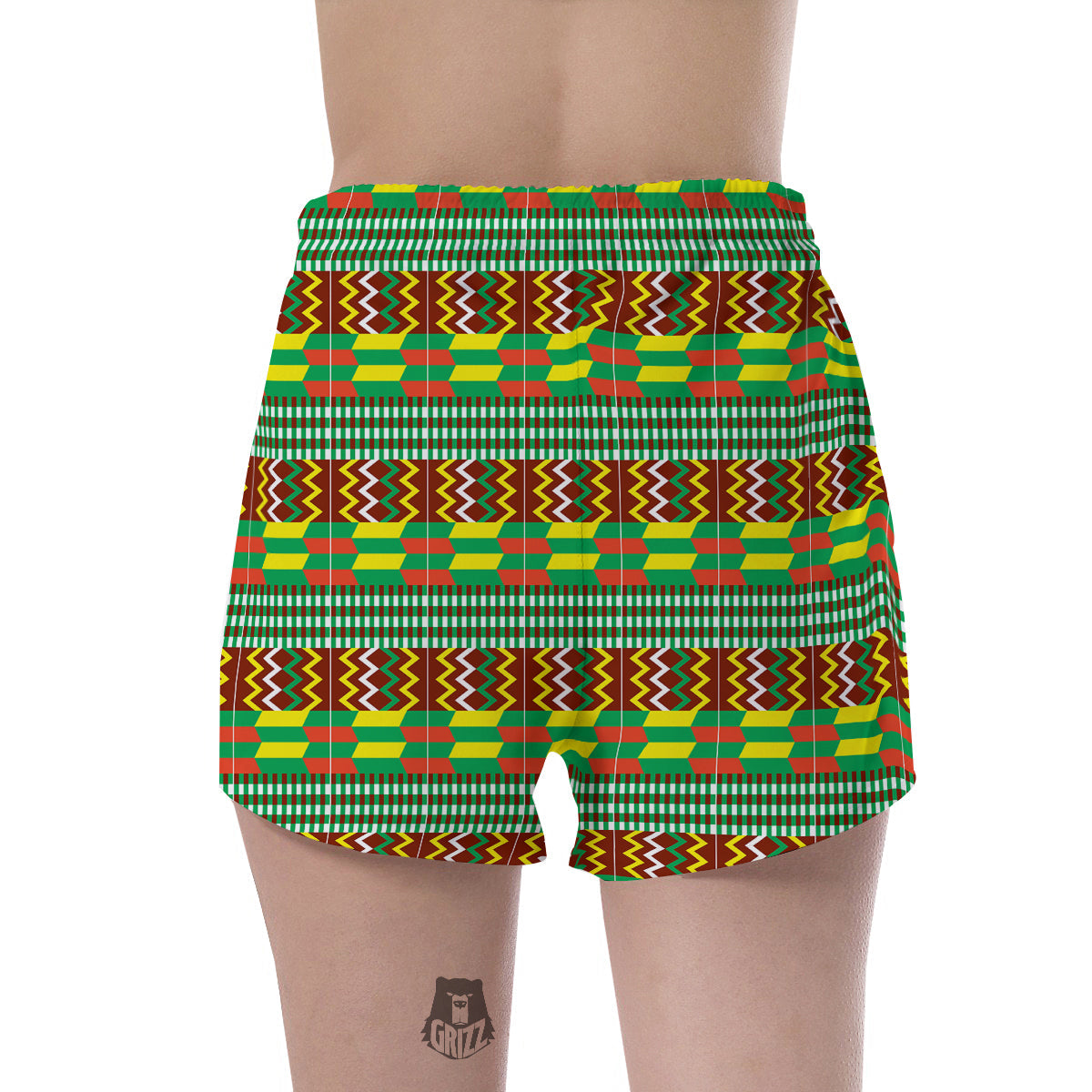 Kente Tribal West African Print Pattern Women's Shorts-grizzshop