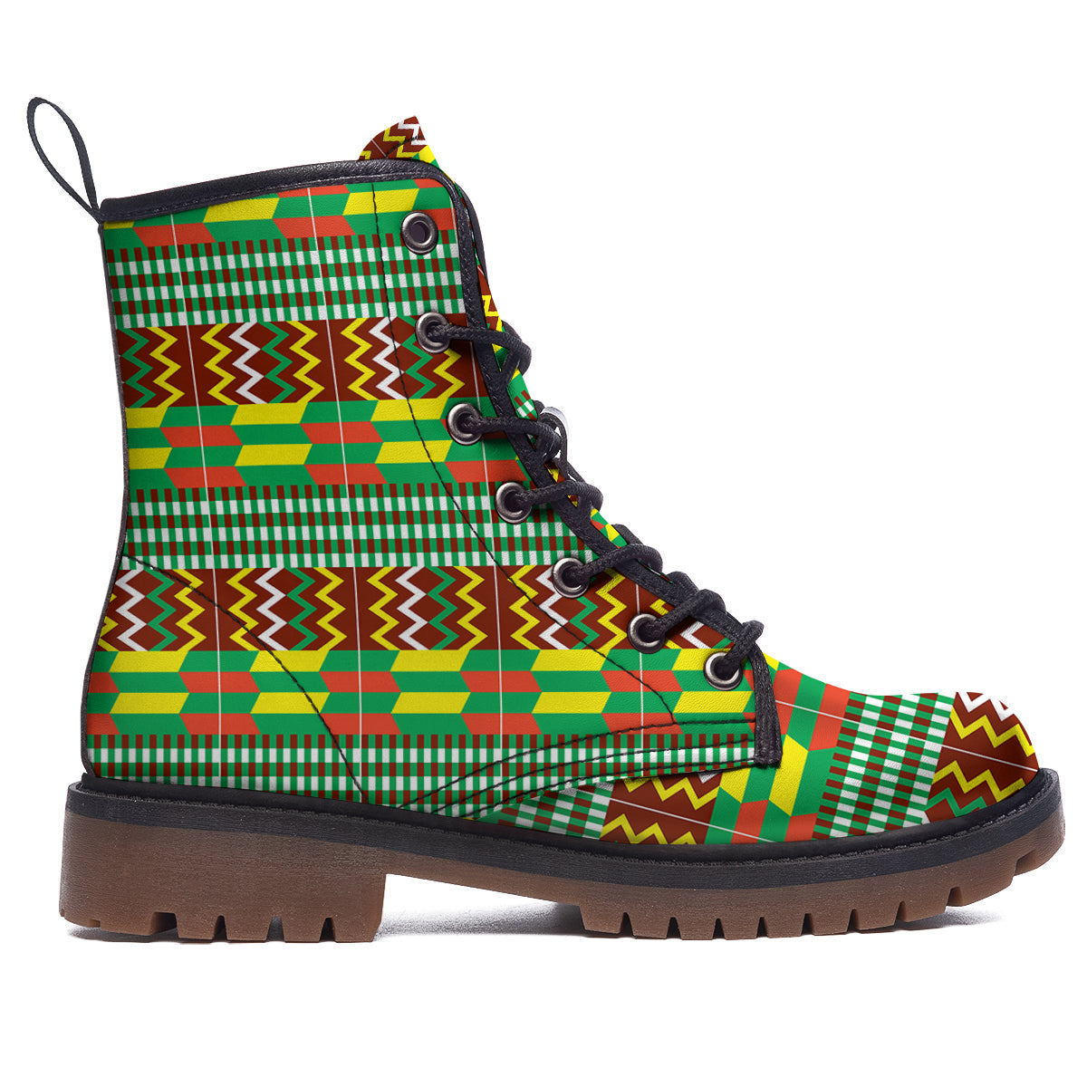 Kente Tribal West African Print Pattern Work Boots-grizzshop