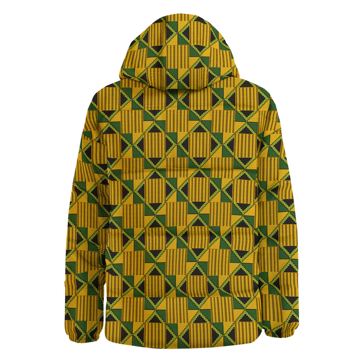 Kente Yellow Print Pattern Down Jacket-grizzshop