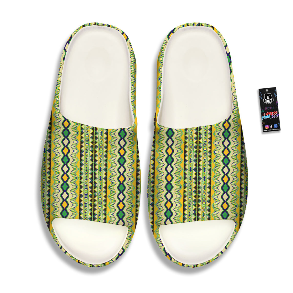 Kente African Print Pattern Sandals-grizzshop