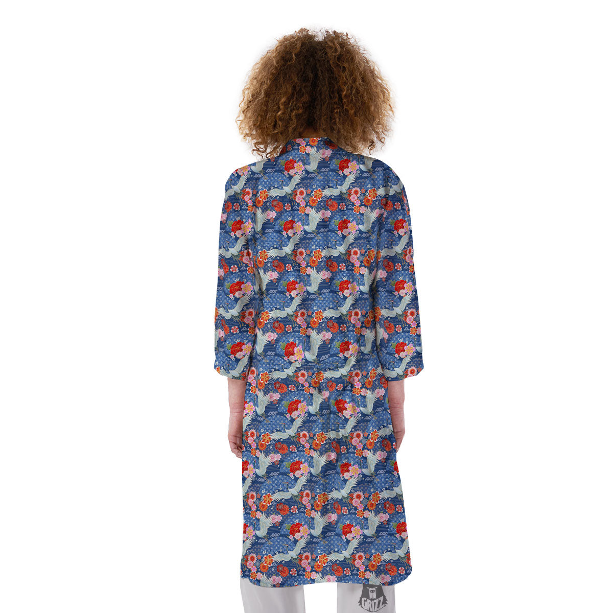 Kimono Bird Crane Print Pattern Kimono-grizzshop