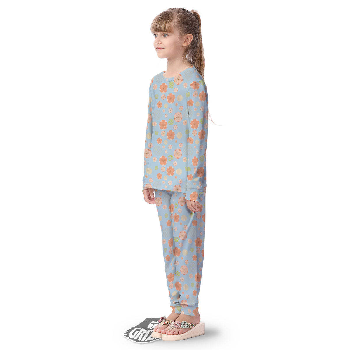 Kimono Cherry Blossom Print Pattern Kid's Pajamas-grizzshop